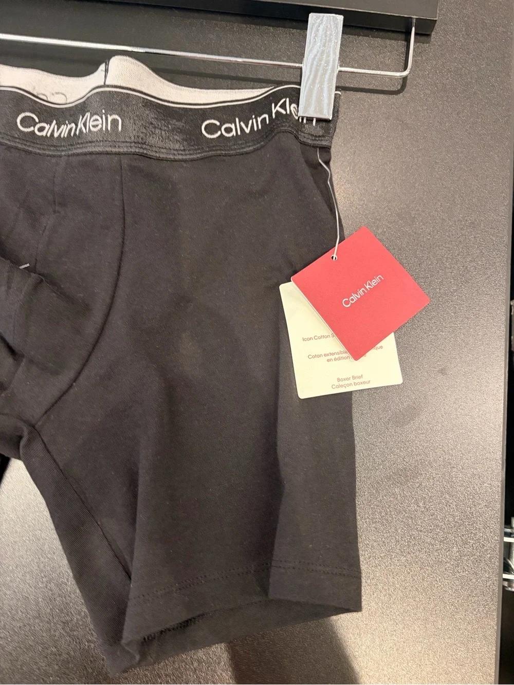 Calvin Klein black plain Stretch Boxer Briefs with Logo Waistband new